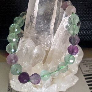 Fluorite gemstone bracelet faceted